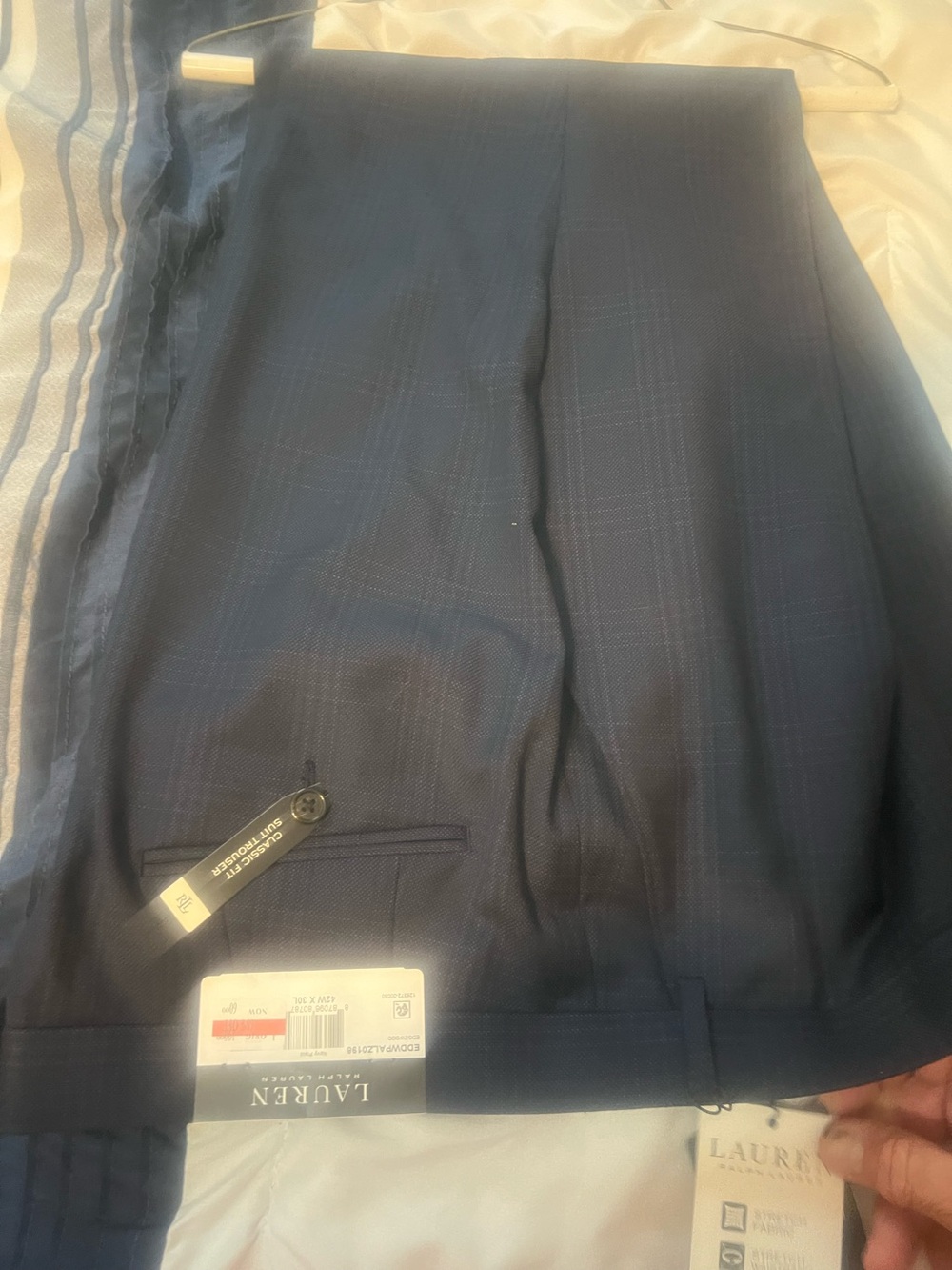 Ralph Lauren Navy Windowpane Dress Pants